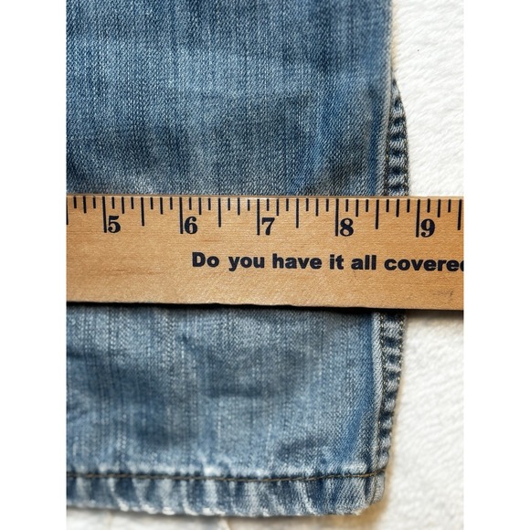 Levi's 569 Men's Loose Straight Denim Jeans 36x31 Med Wash Distressed Raw Hem - Picture 8 of 16